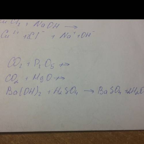 Co2+p2o5=? co2+mgo=? ba(oh)2+h2so4=?
