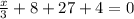 
\frac{x}{3}+8+27+4=0
