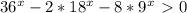 36^x-2*18^x-8*9^x\ \textgreater \ 0