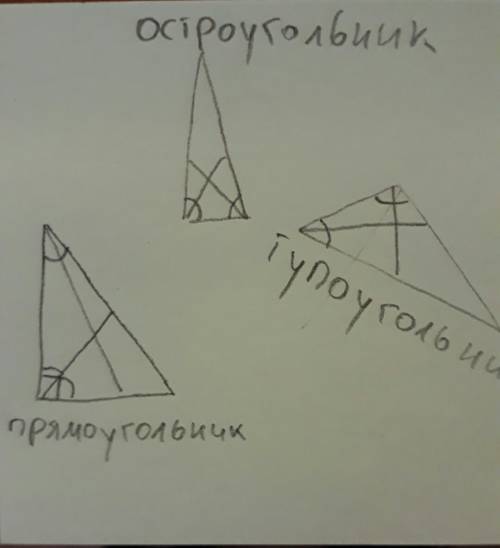 Всем ) я тут болел и дали я не был на этой теме)) вот: начертить остроугольник тупоугольник и прямоу