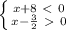 \left \{ {x+8\ \textless \ 0} \atop {x- \frac{3}{2}\ \textgreater \ 0}} \right. 
