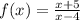 f(x)= \frac{x+5}{x-4} 
