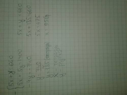 Пять тетрадей и одна ручка стоит 660 рублей. пять тетрадей и пять ручек стоит 1400 рублей. сколько с