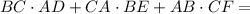 BC\cdot AD+CA\cdot BE+AB\cdot CF=

