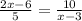 \frac{2x-6}{5} = \frac{10}{x-3}
