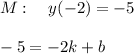 M:\ \ \ y(-2)=-5\\\\
-5=-2k+b