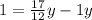 1= \frac{17}{12}y-1y
