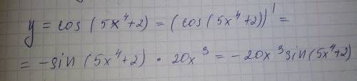 Найдите производную функции y = cos (5x^4 + 2)