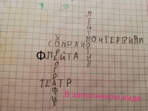 Составить кроссворд по музыке с такими словами лейтмотив, сопрано, хореография, театр, лейта, монтев