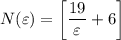 N(\varepsilon)=\left[\dfrac{19}{\varepsilon}+6\right]