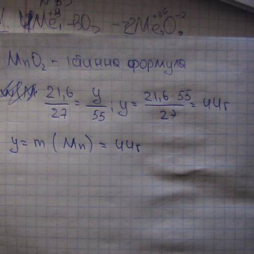 для восстановления 69,6 г оксида металла методом алюмотермии потребовалось 21,6 г алюминия. определи