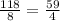 \frac{118}{8} = \frac{59}{4}