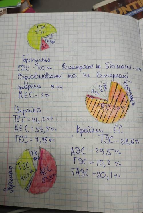 зробіть висновок щодо розвитку того чи іншого виду електроенергетики в різних країнах.​