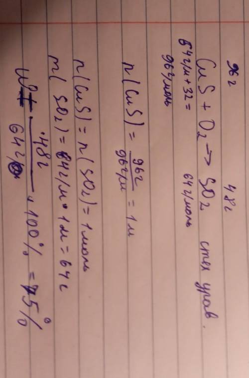 Вычислите, выход продукта реакции оксида серы (1v) от теоретически возможного, если при сгорании 96г