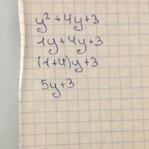 Разложите на множители многочлен у²+4у+3​