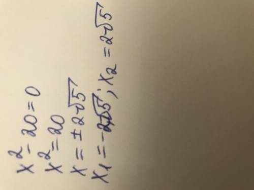 Розв'яжіть рівняння х^2-20=0
