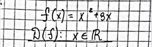 Найдите область определения функции f (x)= x^2+3х