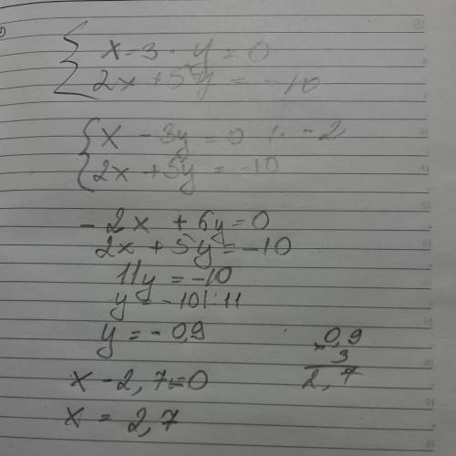 Выразите х: Х=3У=0 2Х+5У=-10
