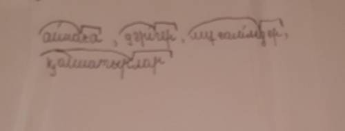 Айнаға, дəрігер,мұғалімдер,қолшатырлар түбір мен қосымшасын ажырат​
