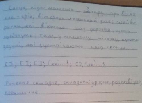 Поставте розділові знаки, накресліть схему, зробіть синтаксичний розбір речення Сонце піднімаючись