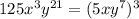 125x^3y^{21} =(5xy^7)^3