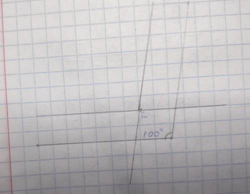 Постройте угол равный 100°. Отметьте внутри угла точку С. Проведите через точку С прямые. параллельн