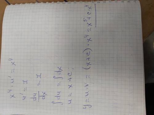 Решить данное уравнение: y’-4y/x=x^4