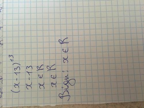 Знайти область визначення функції y=(x-13)^13