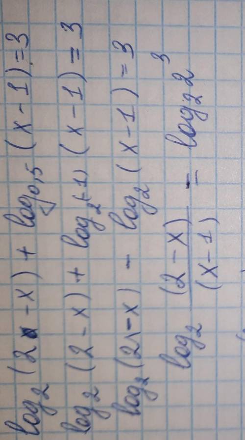 2 нүсқа1. Тендеуді есептенізlog2(2 - x) + log0.5(x-1) = 3 ​
