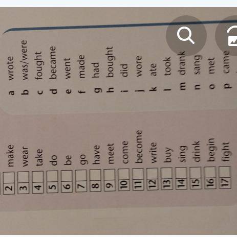 Match the verbs with tbeir past simple form.​