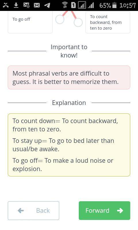 Match the phrasal verbs with their definitions. Remember there is an extra definition. ) To count do