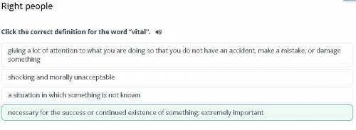 Click the correct definition for the word vital.