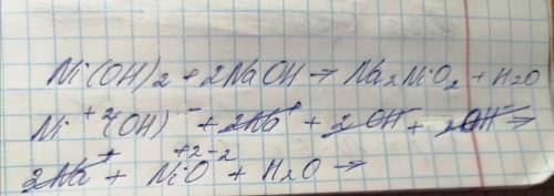 Ni(OH)2 + NaOHПолное енное, сокр енное.