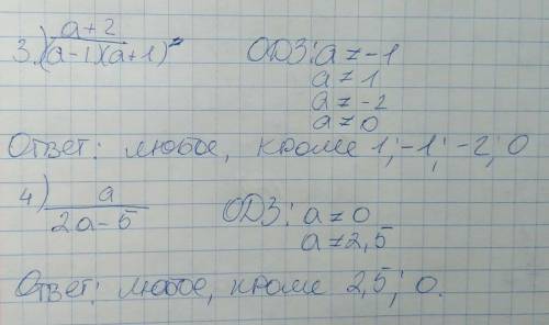 Найдите допустимые значения переменной a в алгебраическом выражении: