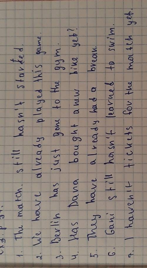 Order the words to make sentences.​