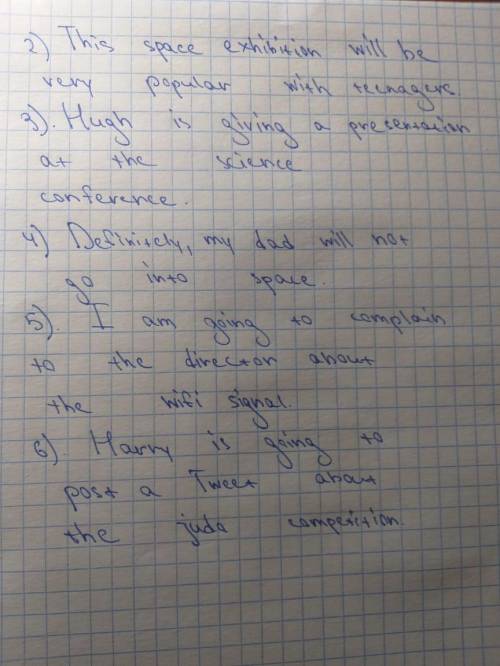 will, going to or the present continuous.1 l/visit / my cousin / in July (definite arrangement)I'm g