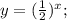 y=(\frac{1}{2} )^x;