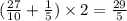 ( \frac{27}{10} + \frac{1}{5} ) \times 2 = \frac{29}{5}
