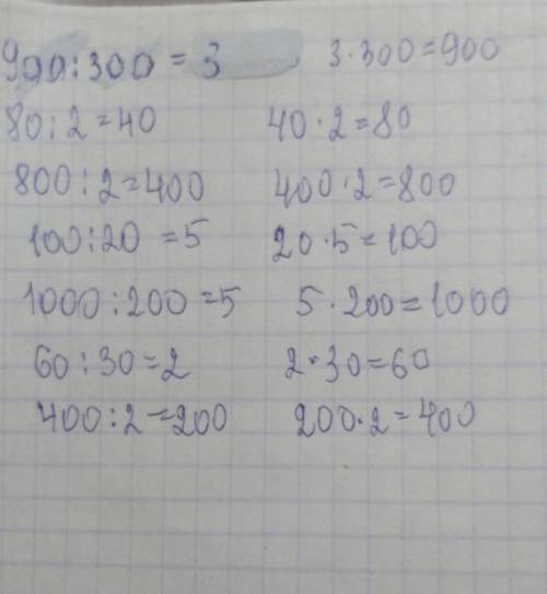 6. Вышели с объяснением. Выполни проверку. 900 : 30080 : 2800 : 2100:20100 : 21000: 20060: 30400 : 2