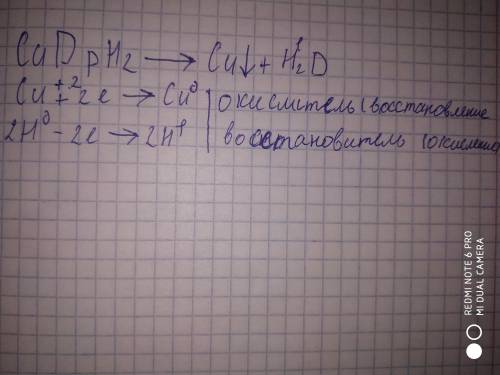Водород взаимодействует с оксидами металлов. запишите уравнение данной реакции и укажите роль водоро