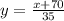 y = \frac{x + 70}{35}