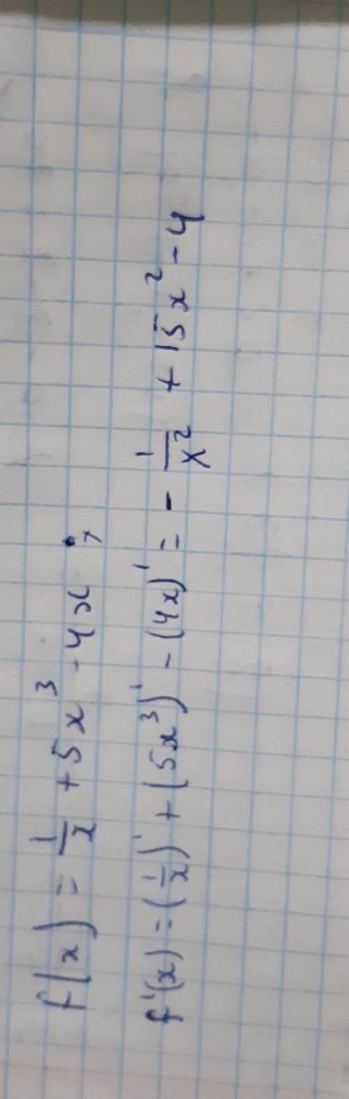F(x)=1/x+5x³-4x найти производную​