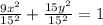 \frac{9x^2}{15^2} +\frac{15y^2}{15^2} =1