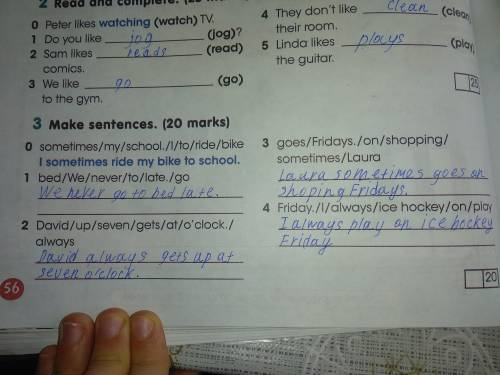 3.Make sentences . (20 marks )