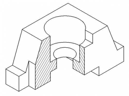 Нужно начертить в 3d + разрез одной четверти ( )