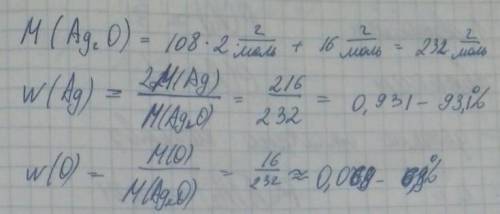 Масови частки елементив Ag2 O(с полным решением.)