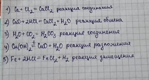 Докончить уровнять и определить тип реакции