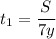 \displaystyle t_1=\frac{S}{7y}