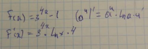 Найти производную функции: f(x)=3^4x-1