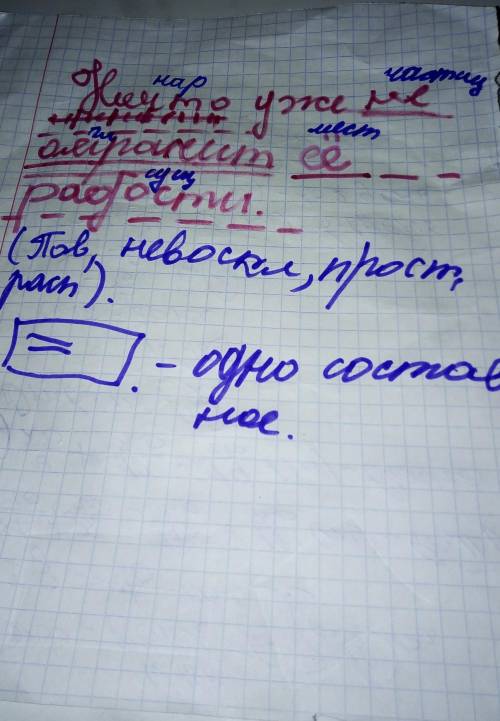 Ничто уже не омрачит ее радости. разбор предложения по составу с анализом